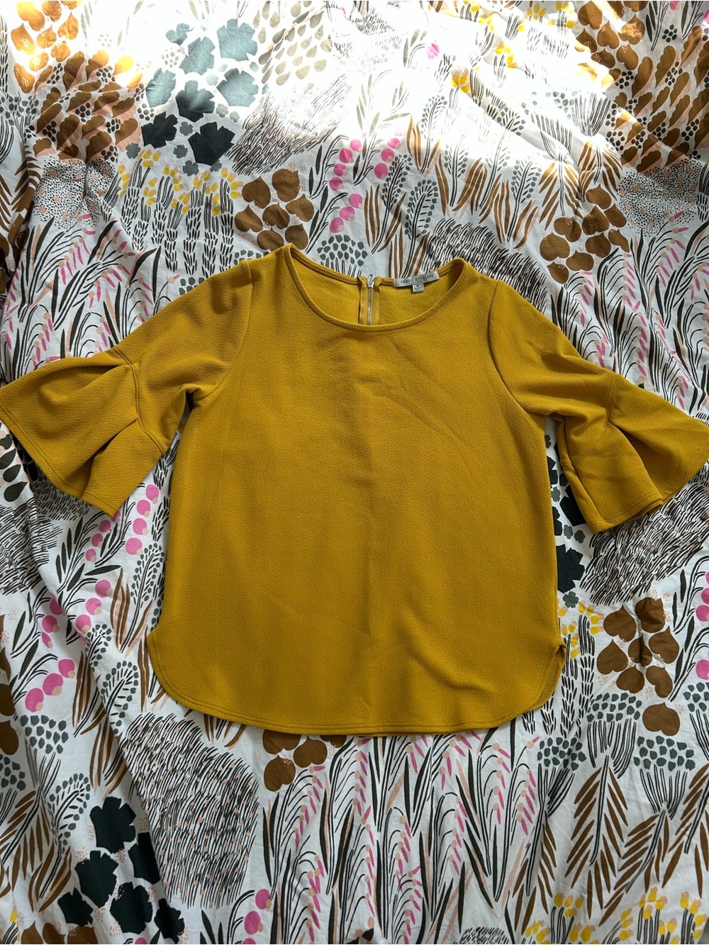 Mustard twee blouse